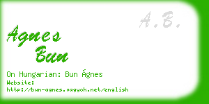 agnes bun business card