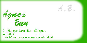 agnes bun business card